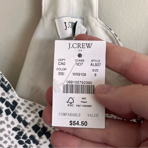 J. Crew Factory NWT Snakeskin Scalloped Cami Top Size 8 - Picture 4 of 12